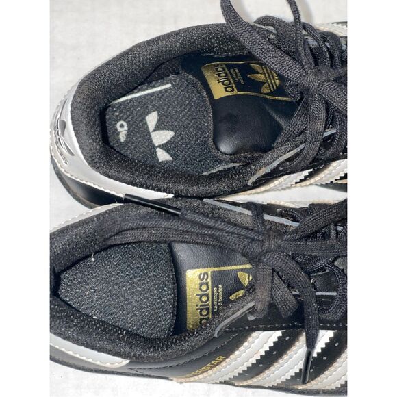 Adidas superstar Black White Size 11.5‎ K 789002 A41 - Picture 5 of 9